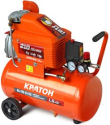Компрессор КРАТОН AC-210-24-DD поршневой масляный, 1500 Вт, 210л/мин, 8бар