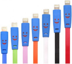 PL1366 (PL1367,PL1368,PL1369), Кабель USB-Lightning, светящийся смайлик для Apple Iphone, цветной, 1м