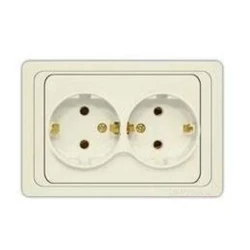 Розетка 2-м СП Валери 16А с заземл. сл. кость UNIVersal Б-В0128