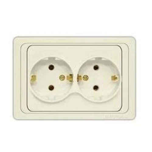 Розетка 2-м СП Валери 16А с заземл. сл. кость UNIVersal Б-В0128