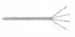 Кабель NIKOMAX U/UTP 4 пары, Кат.5e (Класс D), тест по ISO/IEC, 100МГц, одножильный, BC (чистая медь), 24AWG (0,51мм), поливинилхлорид,внутренний, сер