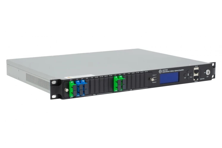 Оптический усилитель VERMAX для сетей КТВ, 1 вход, 4*24dBm выход, CWDM 1310/1490/1550, RT1, 1U