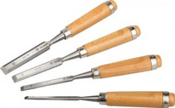18096-H4, Набор стамесок-долот "СТ 500" с деревянными ручками, хромованадиевых, 6/10/16/20мм, 4шт, ЗУБР