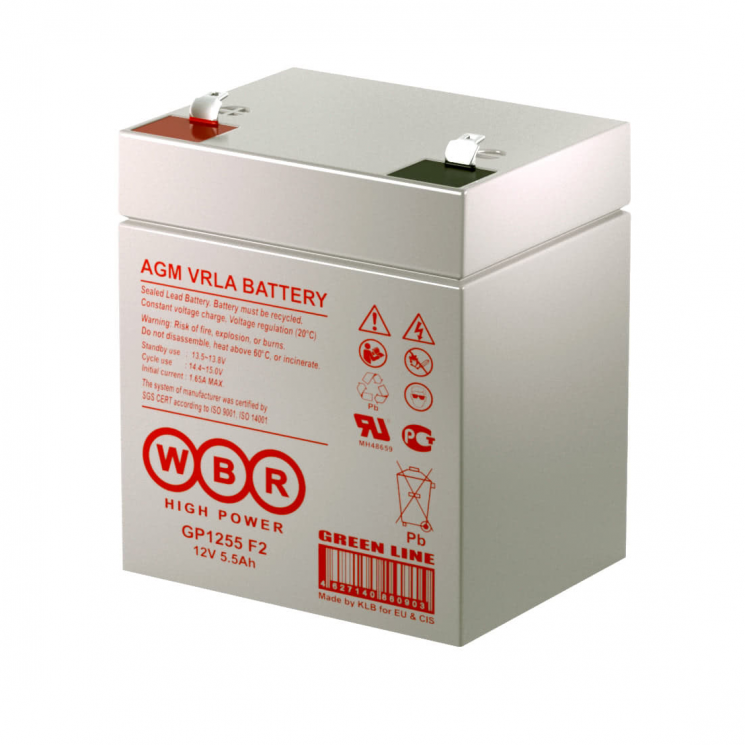 Батарея аккумуляторная WBR GP1255 F2