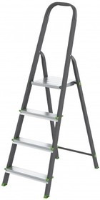 97954, Стремянка, 4 ступени, стальной профиль, алюминиевые ступени, Россия