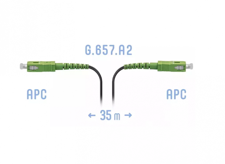 Патчкорд оптический FTTH SC/APC, кабель 604-06-01, 35 метров