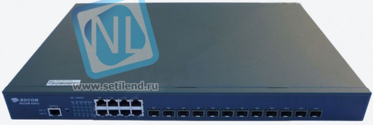 Управляемый коммутатор уровня 3 BDCOM S5612, 8x 10/100/1000Base-T, 12x 1/10GE SFP+, 1x 220VAC (встроенный БП)