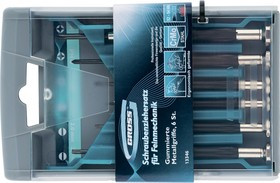 13346, Набор отверток для точной механики, CrMo, метал. обрезин. рукоятки, 6шт., бокс - трансформер