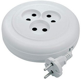 95929, Удлинитель бытовой, без заземления, 10м, 3 роз., 6А, тип УХ6