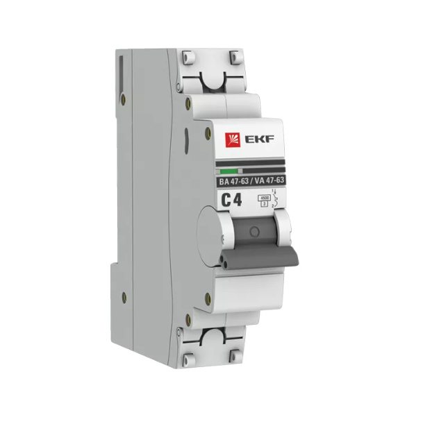 Выключатель автоматический однополюсный 4А С ВА47-63 4.5кА PROxima