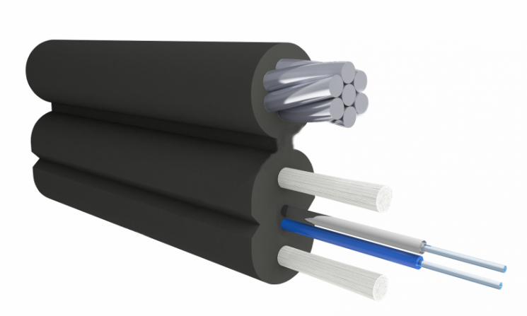 Кабель оптический Alpha Mile Flex FTTx, с дополнительным несущим элементом (трос 1.2мм), 2 волокна 657A2