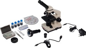 М22670, Микроскоп школьный Эврика 40х-1280х с видеоокуляром в кейсе