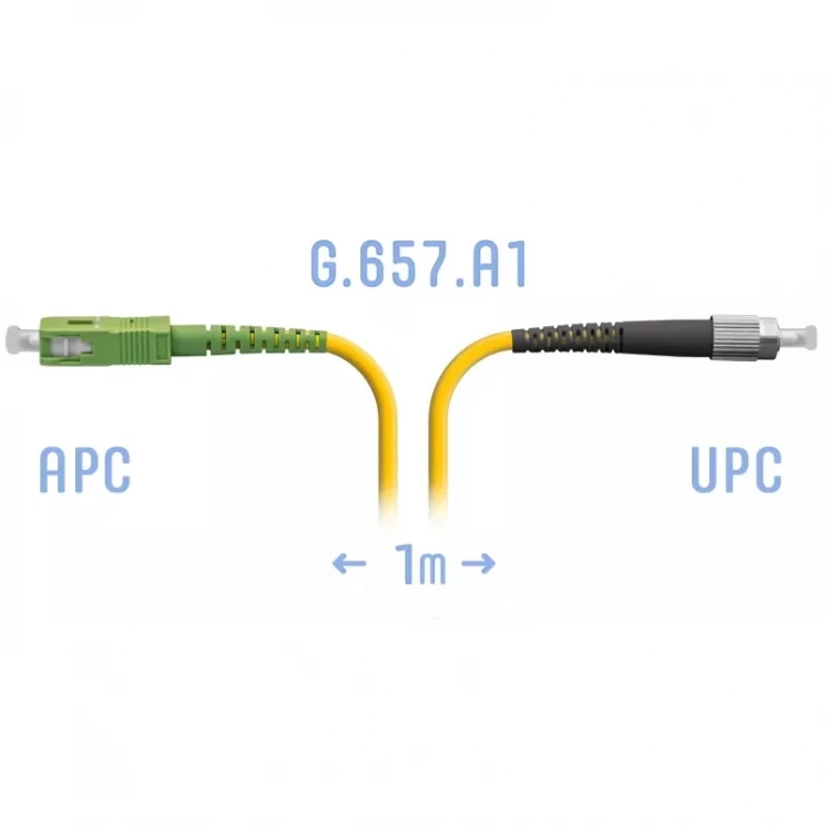Патчкорд оптический SC/APC-FC/UPC SM G.657.A1 1 метр