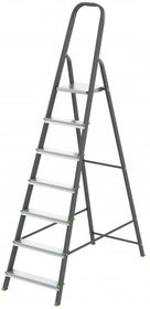 97957, Стремянка, 7 ступеней, стальной профиль, алюминиевые ступени, Россия
