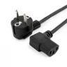 Кабель питания EU-Schuko/IEC320-C13, 220B, 10А, 1.8м, Г-образный штекер C13