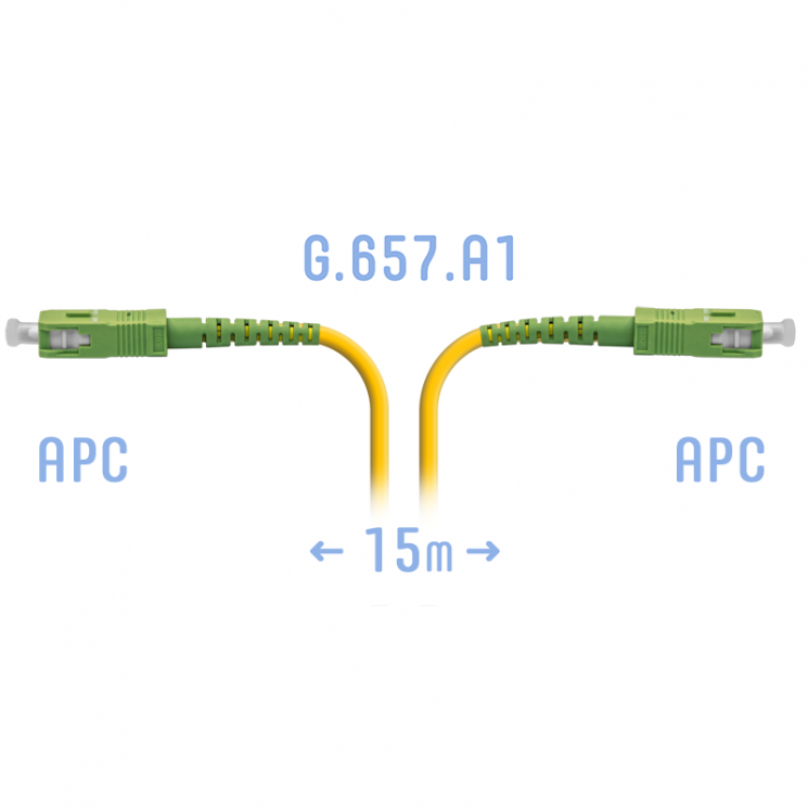 Патчкорд оптический SC/APC SM G.657.A1 15 метров