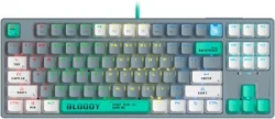 Клавиатура A4Tech Bloody S87 Energy механическая серый/зеленый USB for gamer LED (S87 USB ENERGY ASH)