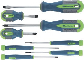 13375, Набор отверток универсальный, CrV, трехкомпонентные рукоятки, 8 предметов