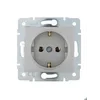 Розетка 1-м СП Karina с заземл. термопласт механизм матов. серебр. LEZARD 707-4388-122B