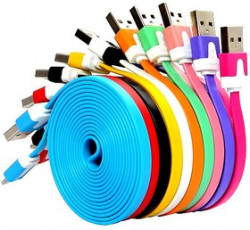 PL1313, Кабель USB2.0 A вилка - Micro USB плоский, голубой, 1м