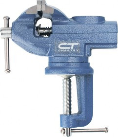 18668, Тиски слесарные, настольные, поворотные, ширина рабочих губок 50 мм, наковальня