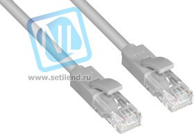 GCR-LNC03-0.9m, Патч-корд прямой 0.9m UTP кат.5e, серый, позолоченные контакты, 24 AWG, литой, ethernet high speed 1