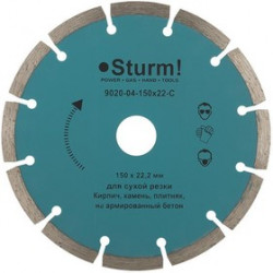 Круг алмазный STURM! 9020-04-150x22-C Ф150х2.0х22мм сухой рез сегментный по камню