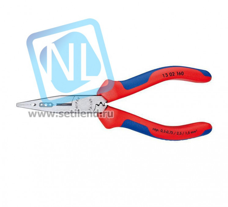Плоскогубцы для монтажа проводов (сечение кабеля 0,5-0,75/1,5/2,5 mm²) Knipex KN-1301160