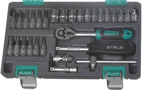 14100 Набор инструментов, 1/4, CrV, пластиковый кейс 29 предм.