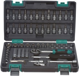 14101, Набор инструментов, 1/4, CrV, пластиковый кейс 57 предм.