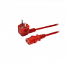 Кабель питания EU-Schuko/IEC320-C13, 220B, 10А, 1.8м, красный (для резервного питания)