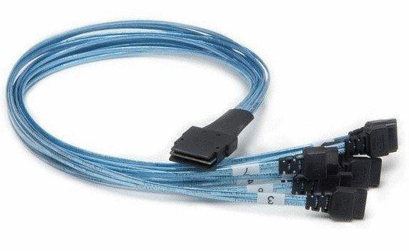 Кабель 3Ware CBL-OCF-10M Кабель данных SATA, длина 100см, наконечники: SFF8470(контроллер)-на 4*SATAдиска-CBL-OCF-10M(NEW)