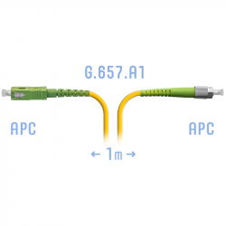 Патчкорд оптический FC/APC-SC/APC SM G.657.A1 1 метр