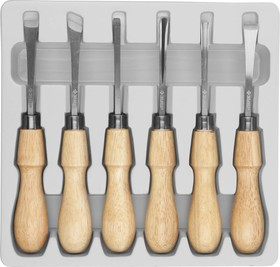 18373-H6, Стамески ЗУБР "ЭКСПЕРТ" фигурные профессиональные, 6шт