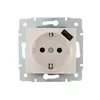 Розетка 1-м СП Karina 16А с заземл. с заряд. устройством USB механизм жемчуж./бел. перламутр. LEZARD