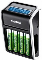 57677, Зарядное устройство VARTA LCD Plug + 4*AA 2100 mAh