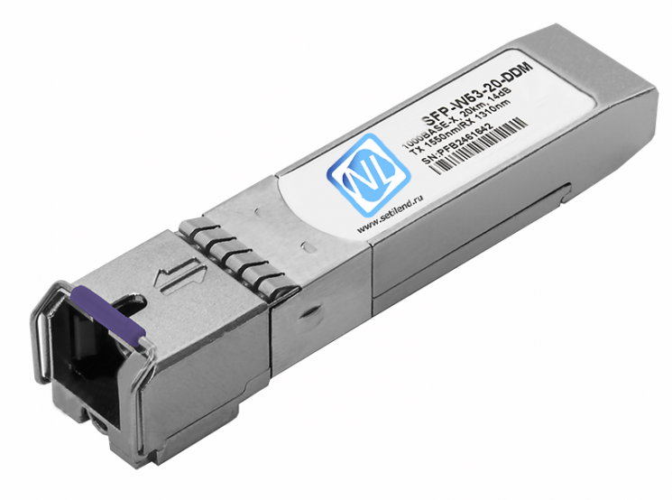 Модуль SFP WDM, дальность до 20км (12dB), 1490/1310nm