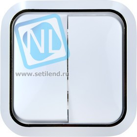 11203 ВЫКЛЮЧАТЕЛЬ СКРЫТ.УСТ.2 КЛ. (БЕЛ/ЗОЛ.)