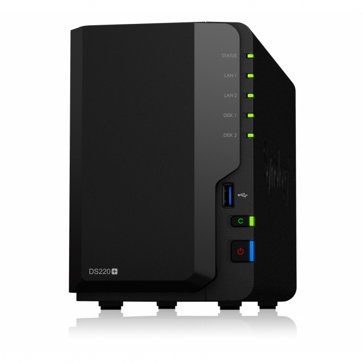 Сетевое хранилище Synology DiskStation DS220+, 2xHDD 3,5", 2х1000Base-T, без дисков