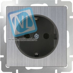 WL02-SKG-01-IP20 / Розетка с заземлением (глянцевый никель)