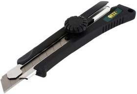 Нож FIT 10323 технический 18мм усиленный с вращающимся прижимом профи