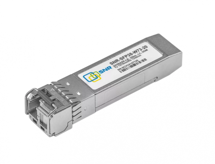Модуль SFP28 WDM, 25GBASE, разъем LC, дальность до 40км, 1270нм