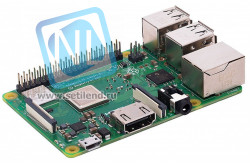 Одноплатный компьютер BCM2837(ARM Cortex-A53) 1.2 GHz/1Gb RAM/BCM43143 WiFi/Bluetooth/разъем GPIO/слот microSD/HDMI/stereo jack/RJ45/4xUSB2.0