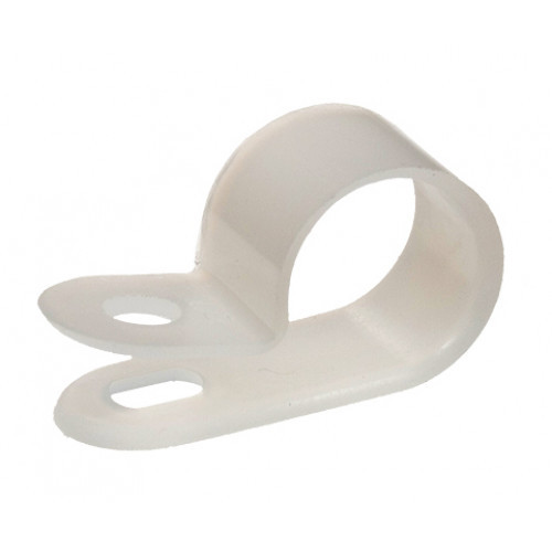 07-4412, Скоба под винт 12 мм, белая (упак. 50 шт)