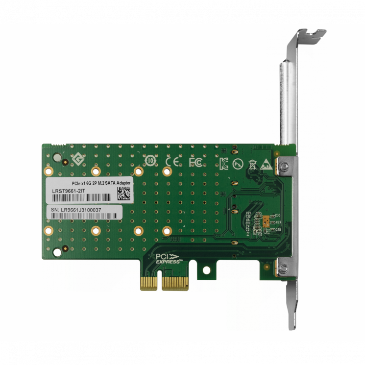 Переходной адаптер PCIe 2.0 x4 на 2xM.2 и 2xSATA, RAID 0,1