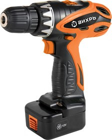 Акк.дрель ВИХРЬ ДА-12-2к 12.0В 2x1.3Ач NiCd 10мм 0-1250об/мин 24Нм в кейсе