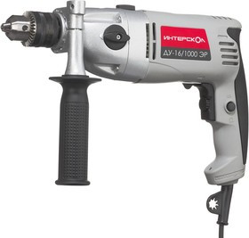 Дрель ударная ИНТЕРСКОЛ ДУ-16/1000ЭР (57.1.3.00) 1000Вт 0-1200/0-2500об/мин 13мм