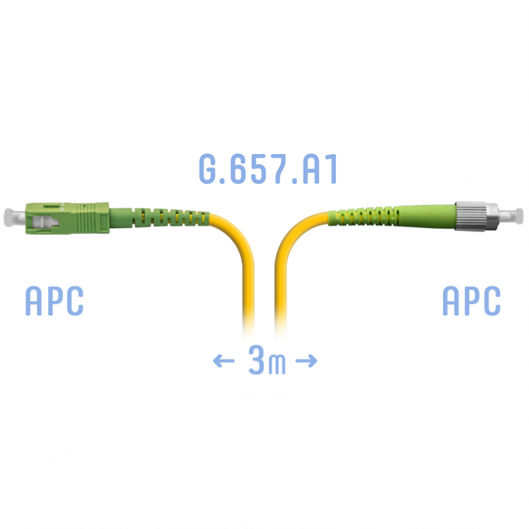 Патчкорд оптический FC/APC-SC/APC SM G.657.A1 3 метра