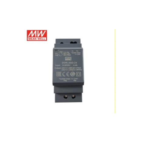 DDR-30G-24, DC/DC преобразователь, 30Вт, вход 9-36В,выход 24В/1.25А Mean Well
