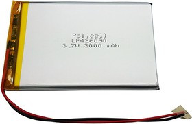 LP426090-PCM, Аккумулятор литий-полимерный (Li-Pol) 3000мАч 3.7В, с защитой, PoliCell